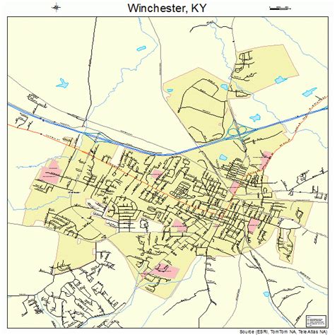 Winchester KY Zip Code Map