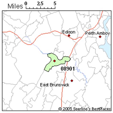 Zip Code 08901 Map