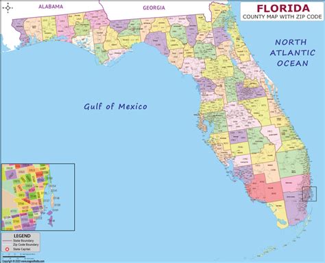 map with zip codes and counties